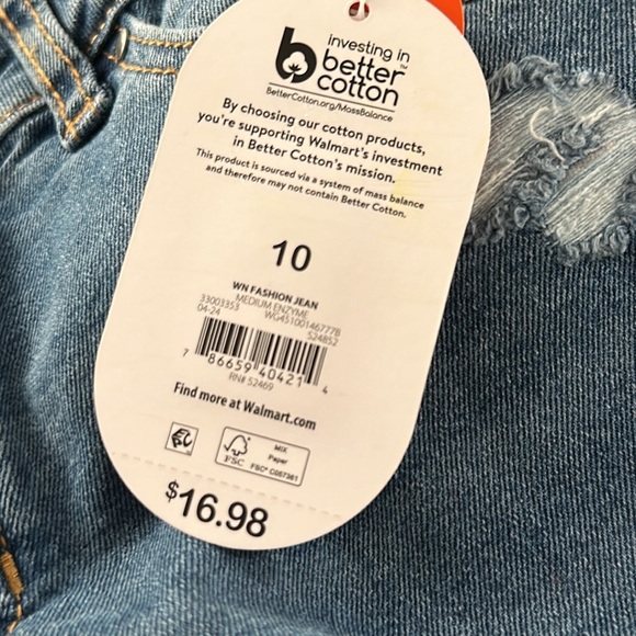 Wonder Nation Girls Fashion Jean Size 10 - Picture 8 of 11